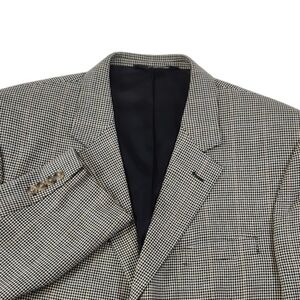 Jos. A. Bank Mens 43R Silk Blend Blazer Sport Coat Suit Jacket Gray Black Plaid